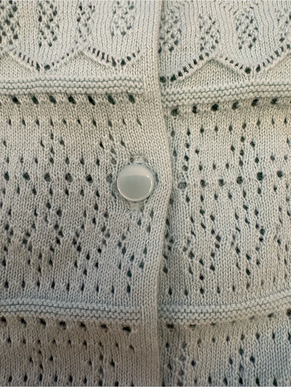 J. Crew Seafoam Pointelle Cardigan - Women's Lightweight Knit